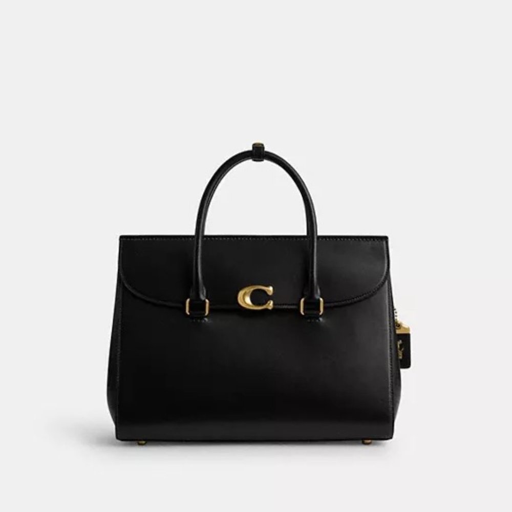 NWT Coach Broome Carryall 36 - Black Leather Laptop Bag Briefcase